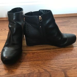 Black Wedge Booties-Great Condition!